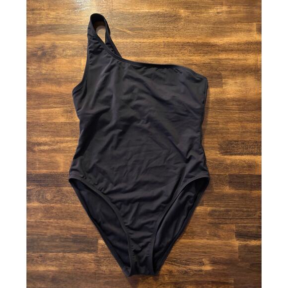 Andie Other - Andie Swim Women’s Medium One Piece Bathing Suit One Shoulder Nantucket Black
